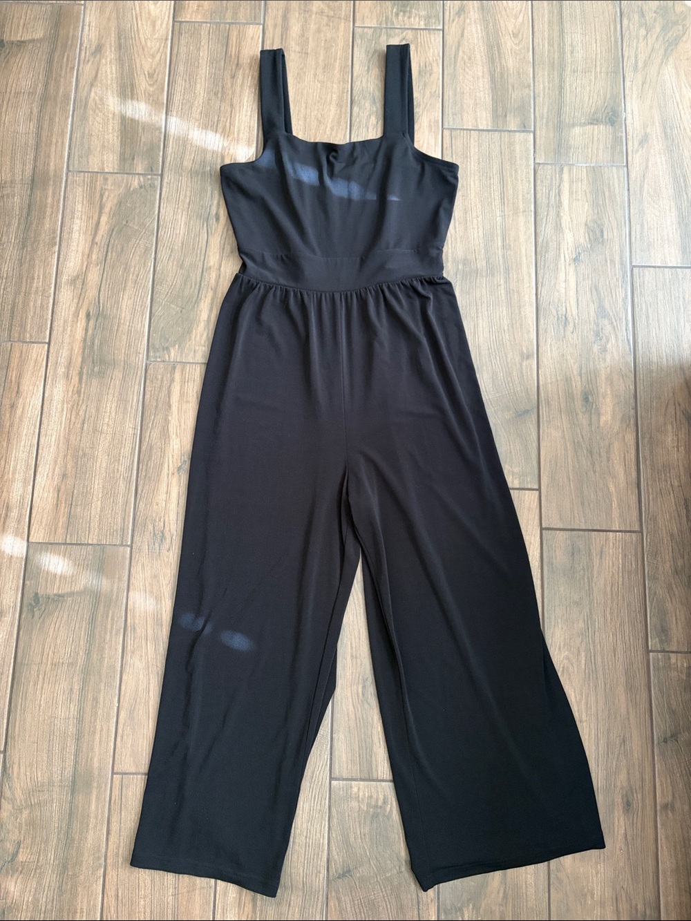 Express Black Square-Neck Wide Leg Jumpsuit